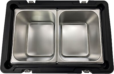 #ad 32Qt Insulated Food Pan Carrier for Transport Hot and Cold Food Warmer Box Black $265.99