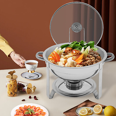 #ad New Round Chafing Dish Sets Catering Buffet Food Warmers Servers for Party Home $40.86