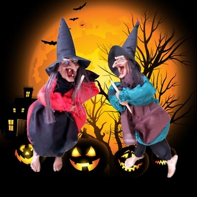 #ad #ad Halloween Scary Hanging Animated Talking Witch Haunted House Decoration Props A $9.69