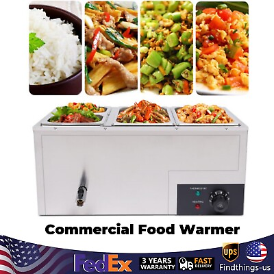 #ad #ad 7L3L 4 Pan Automatic Control Warmer 30 85℃ for Commercial Catering Restaurants $121.60