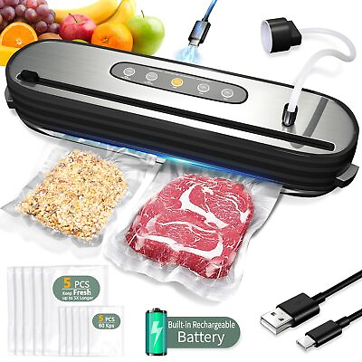 #ad Food Vacuum Sealer Machine Rechargeable Vacuum Sealer for Food Portable amp; A... $80.11