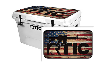 Cooler Wrap Accessories Decal Skin Sticker fits RTIC 65 LID America LS Wood $31.49