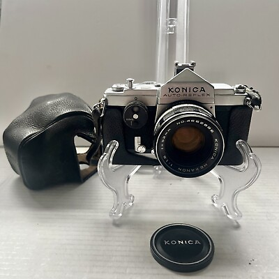 #ad Konica Auto Reflex W Hexanon 52mm f1.8 35mm Full Half Frame Camera Case Read C $289.88