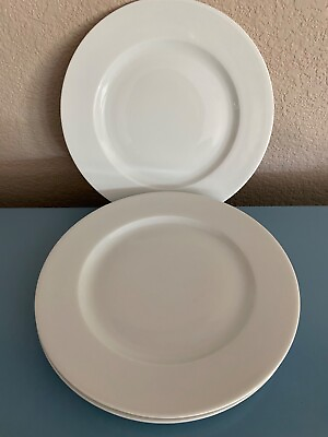 #ad Apilco France Salad Lunch Dessert Plates White Porcelain 8.5quot; Set of 4 $39.95