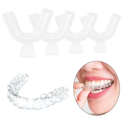 #ad 4Pcs Silicone Night Mouth Guard Teeth Clenching Grind Dental Sleep Aid Supplies $5.99