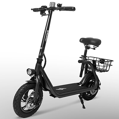 #ad Electric Scooter for Adults Foldable Scooter with Seat amp; Carry Basket E Mopeds $298.00