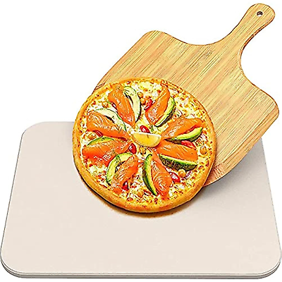 #ad Professional Pizza Stone for Grill Oven Baking w Wooden Pizza Peel Paddle NEW $24.94