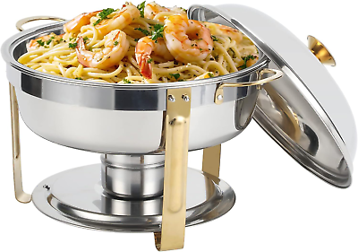 #ad #ad 5 Qt Chafing Dish Buffet Set with Stainless Steel Lid round Chafers and Buffet $68.99