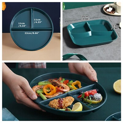 #ad PP Portion Control Reusable Food Dish Dinner Plate Diet Home Kitchen For Adults $8.69