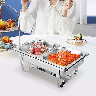 #ad Stainless Steel Catering Chafer Chafing Dish Set Buffet Party Food Warmer NEW $49.88