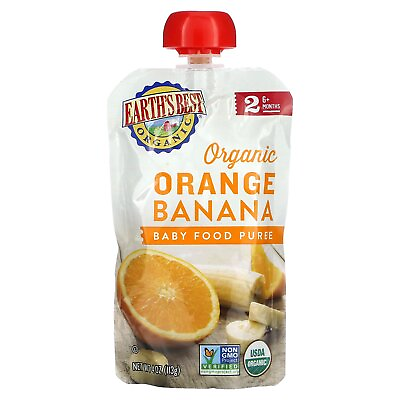 #ad Organic Baby Food Puree 6 Months Orange Banana 4 oz 113 g $2.42