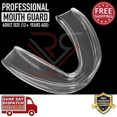 #ad MMA Gum Mouth Guard Boxing Gel Shield Teeth Grinding Sports Senior Free Case $5.99