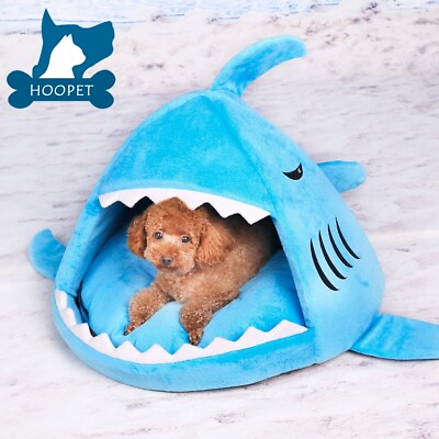 #ad Shark Dog Cat Pet Canopy Teepee Tent House Bed Kennel With Matching Pad $29.99
