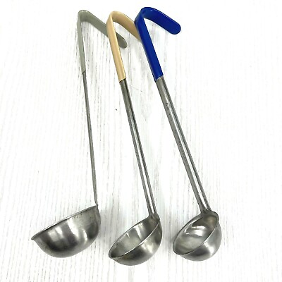 #ad Bakers amp; Chefs Stainless Steel Ladles 2oz 3oz amp; 4oz Coated Hooked Handles $38.94