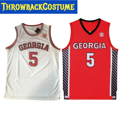 #ad #ad Retro Vintage Throwback Anthony Edwards Georgia #5 Basketball Jersey Stitched $29.99