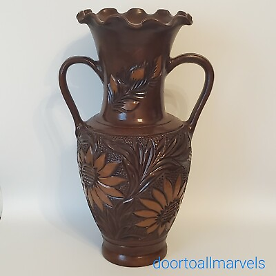 #ad VTG KOROND Hand Carved Ceramic Vase Signed Transylvania Pottery Rustic $48.06