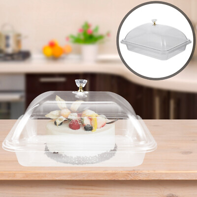 #ad Acrylic Tray with Dome Chafing Dish Buffet Chafer Cake Stand Serving Platter $24.45