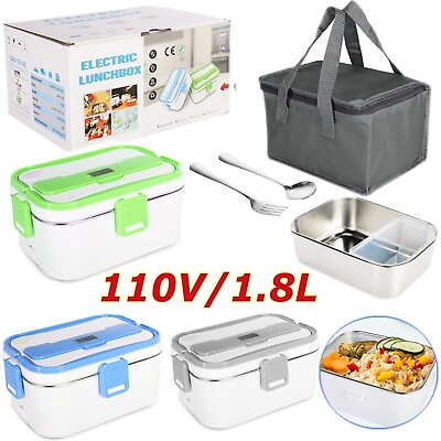 #ad 1.8L 110V Electric Heating Lunch Box Portable Car Office Food Warmer Container $17.76