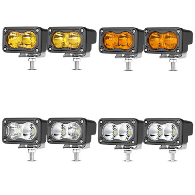 #ad #ad 3quot; LED Work Light Bar Spot Flood Cube Pods Driving Fog Lamp Offroad Yellow Amber $36.99