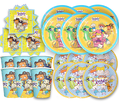 RUGRATS CUPS PLATE BANNER PARTY TABLE COVER SUPPLIES BALLOON CUPCAKE TOPPER CAKE $10.99
