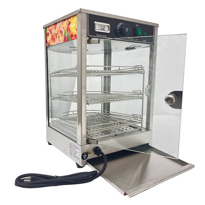 #ad 110V 850W Stainless Steel Food Pizza Warmer Display Cabinet with 3 Movable Layer $229.50