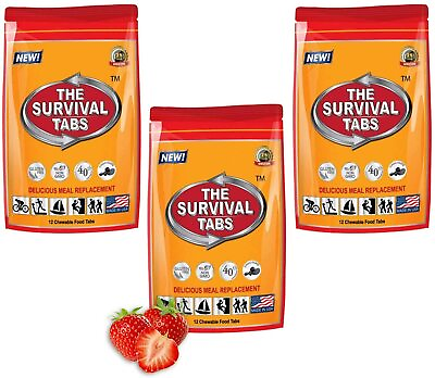 #ad #ad 3 Pack of 12 tabs Survival Tabs Emergency Food Supply Strawberry $19.95