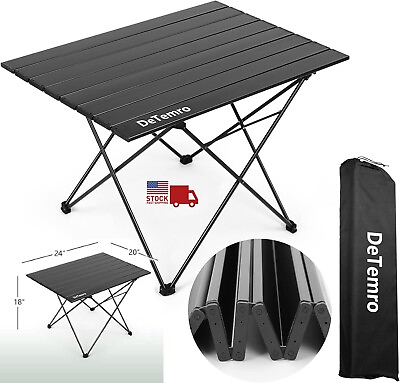 #ad Portable Folding Table Camping Side Table Lightweight Outdoor Aluminum TableBag $31.55