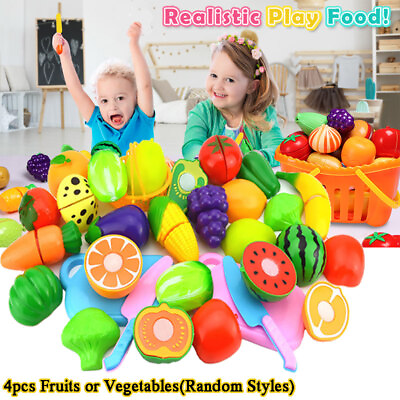 Pretend Play Food Set for Kids Plastic Fruit amp; Vegetables Playset Gift For Kids $7.90