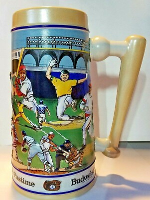 #ad Budweiser Sports Stein 1990 Favorite Pastime CS124 Limited Edition $24.95