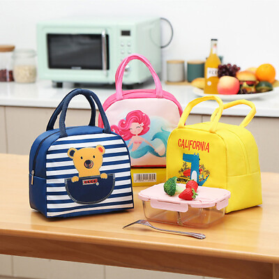 Fashion Cartoon Insulated Food Portable Thermal Oxford Lunch Box Cute Cooler Ba $5.94