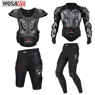 WOSAWE Body Full Guard Impact Pants Motorbike Armored Chest Jacket Protector Set GBP 44.13