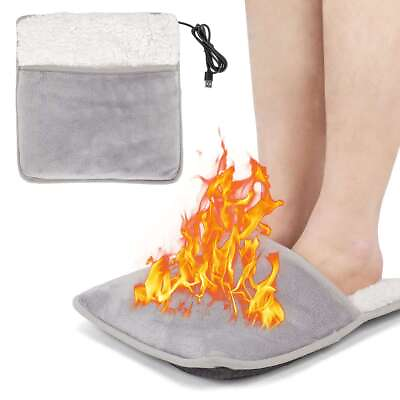 #ad Soft Foot Warmer Electric Heating Pad Fleece Pad Cushion Feet Warm Floor Mat US $10.79