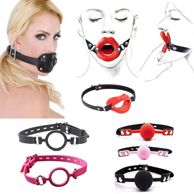 Silicone Open Mouth Gag Lips Head Strap O Ring Ball Restraints Plug Insert BDSM $1.99