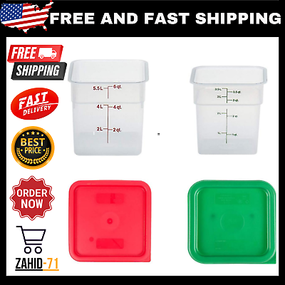 Cambro Containers With Lids 4 Quart and 6 Quart Food Storage Set 2 Pack $33.75