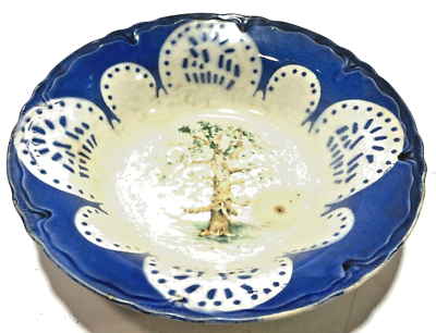 #ad Unique Antique Dish Bowl Tree And Leaves Design 9.5quot; $60.00