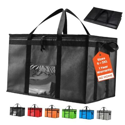 #ad Insulated Cooler Bag and Food Warmer for Food Delivery amp; 3X Large 1 Black $53.66