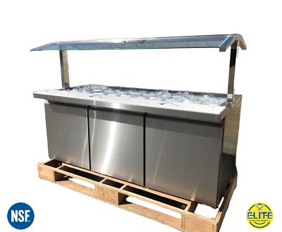 #ad NSF 72quot; Commercial Buffet Cold Table Refrigerator Salad Bar Cooler $6038.83