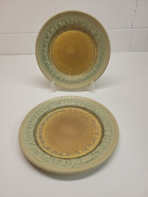 Pair of Sandstone Pottery Plates 10 3 4quot;  $20.00