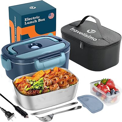 #ad TRAVELISIMO Electric Lunch Box for Adults 80W Fast Portable Heated Lunch Box $47.99
