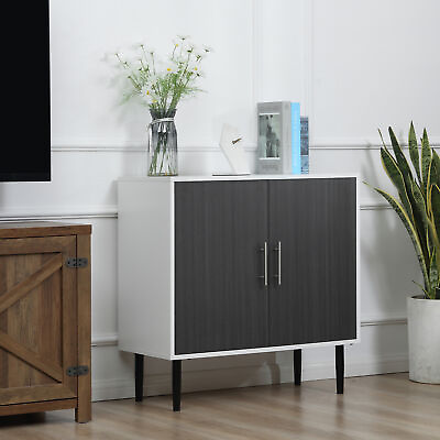 #ad Accent Storage Cabinet Sideboard Buffet for Kitchen Dining Room Hallway Grey $78.99