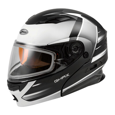 #ad Gmax MD 01S Descendant Matte Black White Modular Snow Helmet Adult Sizes SM 2X $54.99