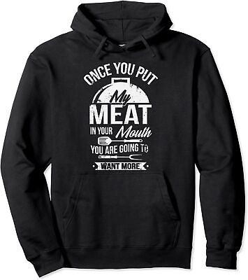#ad Put My Meat In Your Mouth Funny Grilling Bbq Barbecue Unisex Hooded Sweatshirt $36.99