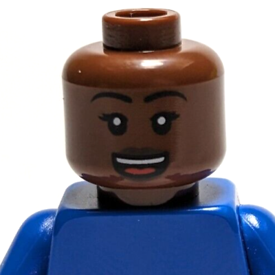 #ad Lego Minifigure Head Female Smile Dark Skin Open Mouth Tongue $2.39