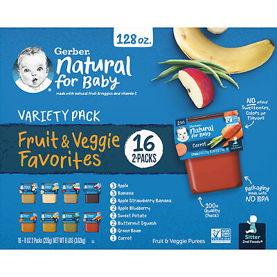 Shipped From USA Baby Food Fruit amp; Veggie Variety Pack 4 oz Tubs 32 Pack $26.37