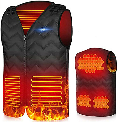 Heated Vest with Battery Size Adjustable Lightweight Electric Warmer Jacket USA $36.99
