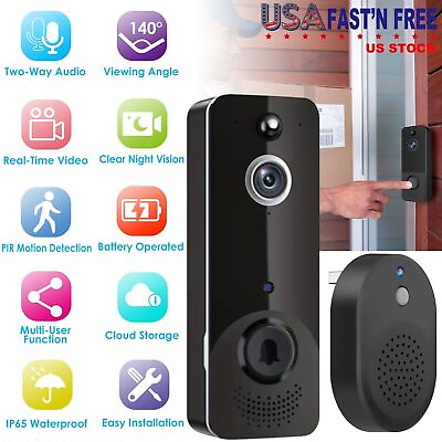 #ad #ad Smart Video Doorbell HD Wireless Door Bell Advanced Motion Detection Camera 2024 $31.88