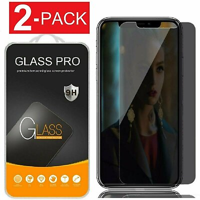 iPhone 11 12 13 14 Pro Max X XS Privacy Anti Spy Tempered Glass Screen Protector $2.39