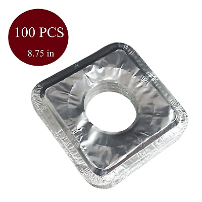 100 PACK Disposable Aluminum Foil Square Gas Stove Burner Covers Foil Liners $14.95