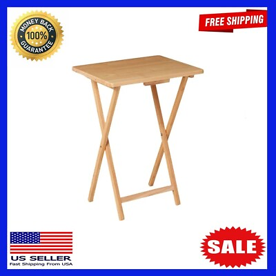 Folding TV Tray Table Natural 19 x 15 x 26 Inch $14.98