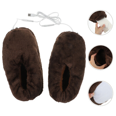 #ad Thick Plush Heating Shoes Warming Slippers Electric Foot Warmer $23.73